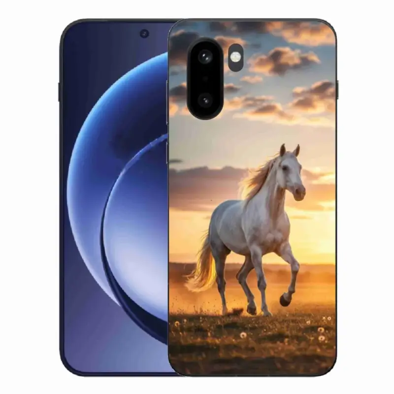 Gelový kryt mmCase na One Plus 15R - běžící bílý kůň 2 Vrácení Zdarma