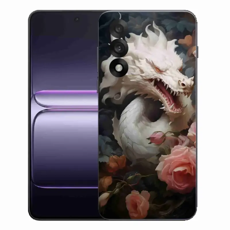 Značkový Gelový kryt mmCase na One Plus Nord 5 - bílý drak