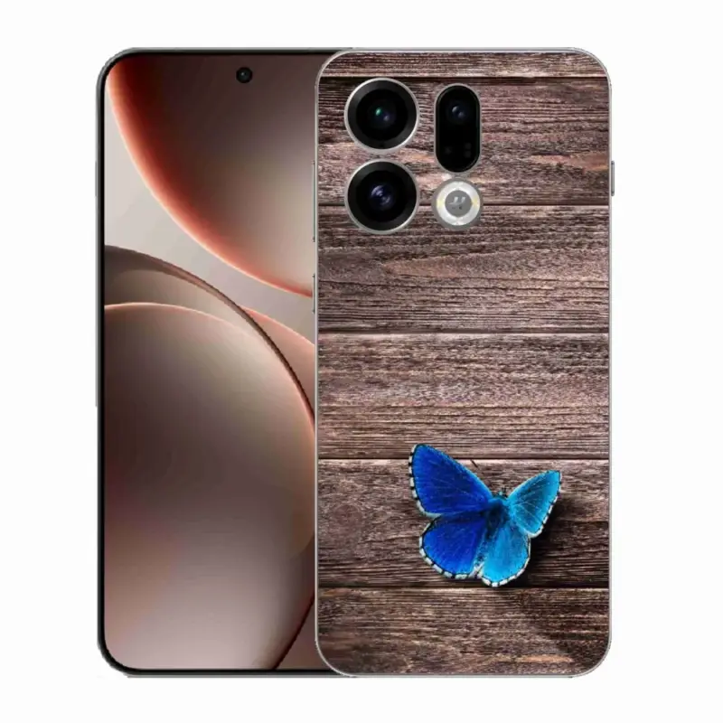 Poslední Šance Gelový kryt mmCase na Oppo Find X9 - modrý motýl 1