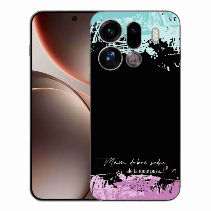 Gelový kryt mmCase na Oppo Find X9 Pro - vtipný text 3 černé pozadí Hit Sezóny