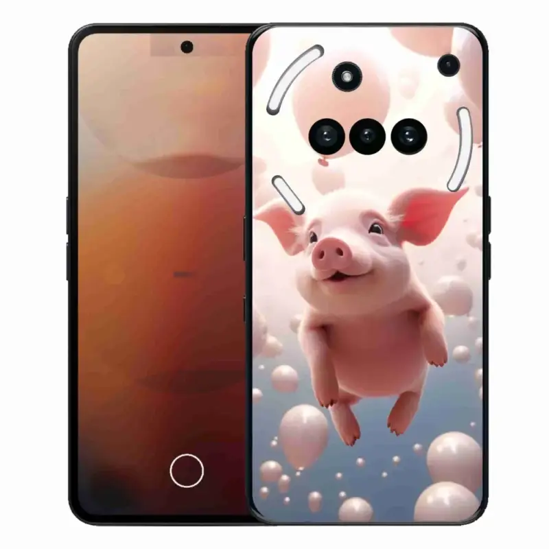 Autentický Gelový kryt mmCase na Nothing Phone (3a) - prasátko s balónky
