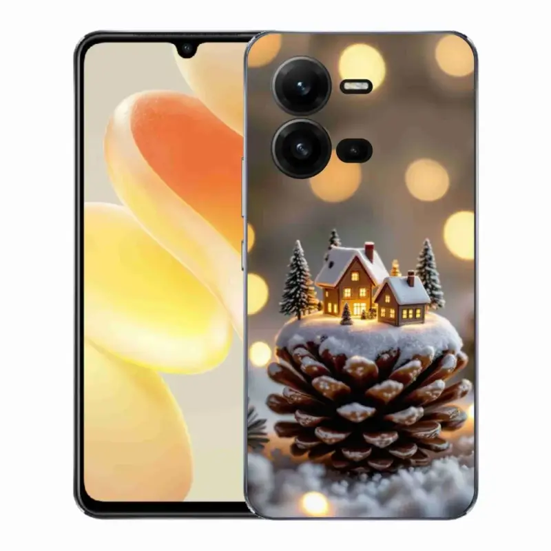 Gelový kryt mmCase na Vivo X80 Lite - zimní vesnička Nízká Cena