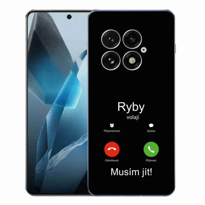 Gelový kryt mmCase na One Plus 13 - ryby volají černé pozadí Nejlepší Volba