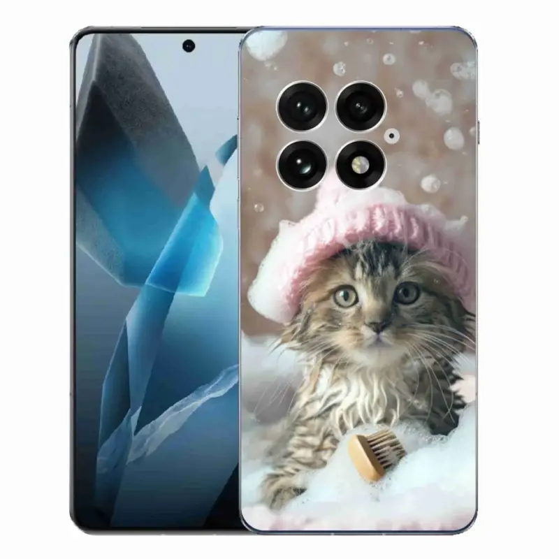 Nejlepší Cena Gelový kryt mmCase na One Plus 13 - kotě a koupel