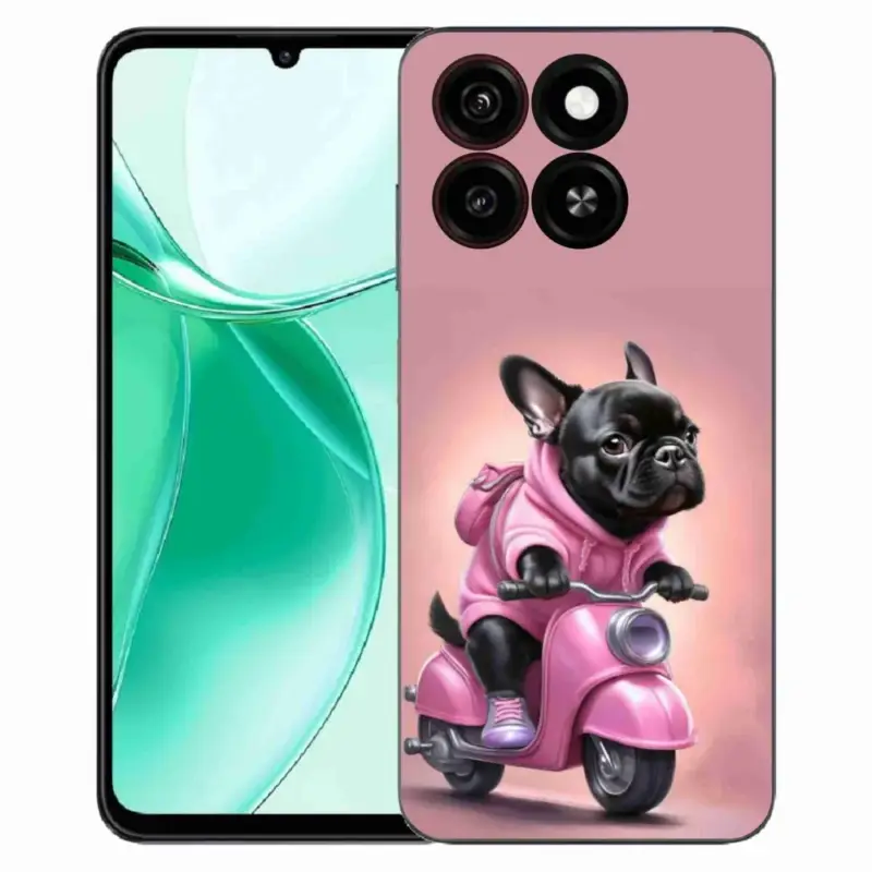 Pouze Dnes Gelový kryt mmCase na ZTE Blade A35 - francouzský buldoček na skútru