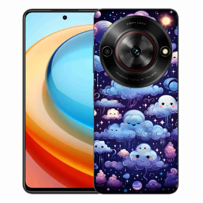 Levný Gelový kryt mmCase na ZTE Blade A75 - mráčky