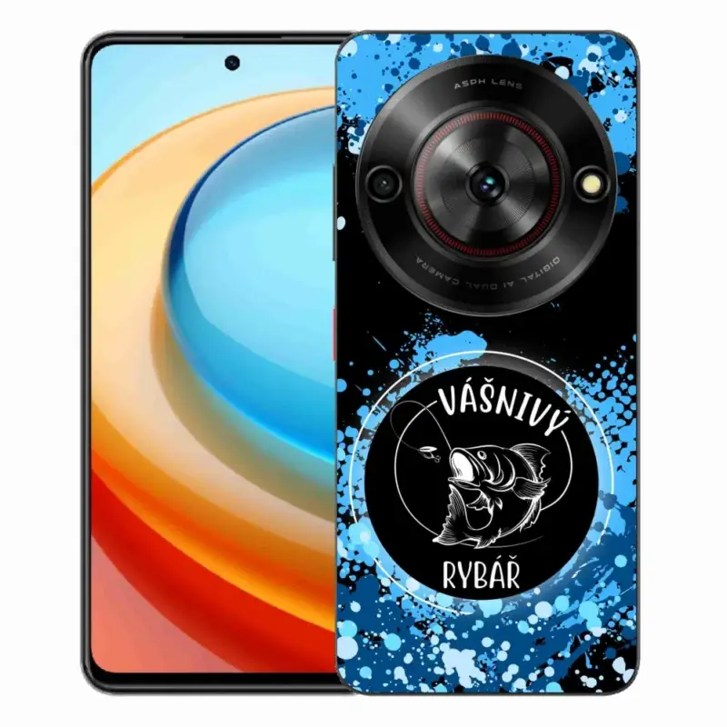 Originální Gelový kryt mmCase na ZTE Blade A75 - vášnivý rybář černé pozadí