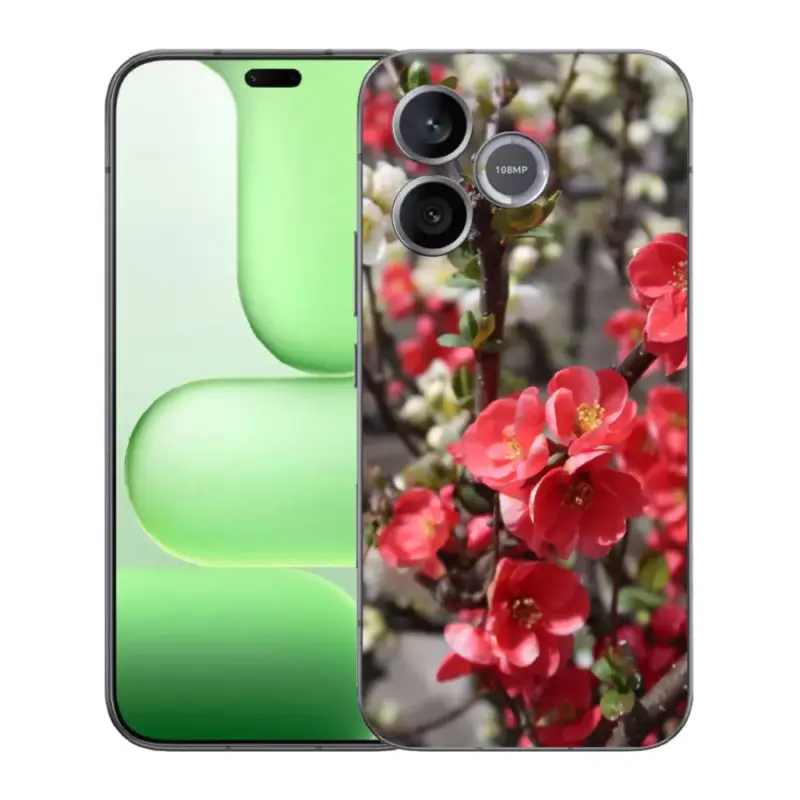 Gelový kryt mmCase na Honer 600 Lite - červené květy Výhodná Nabídka