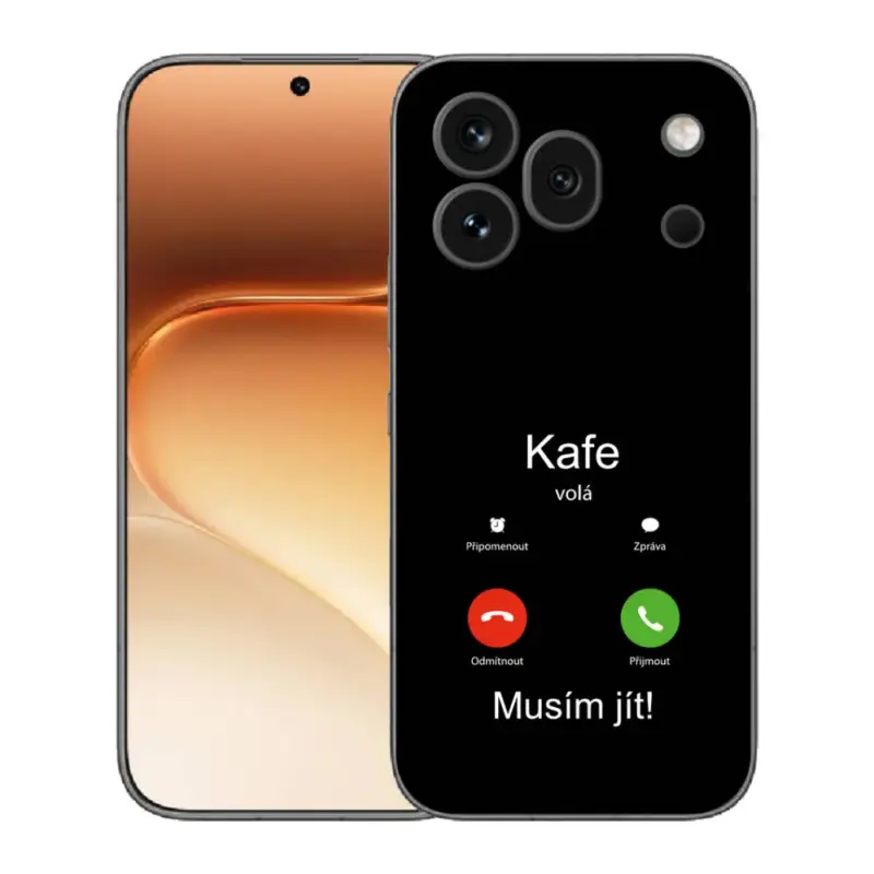 Gelový kryt mmCase na Honor 600 Pro - kafe volá černé pozadí Originální
