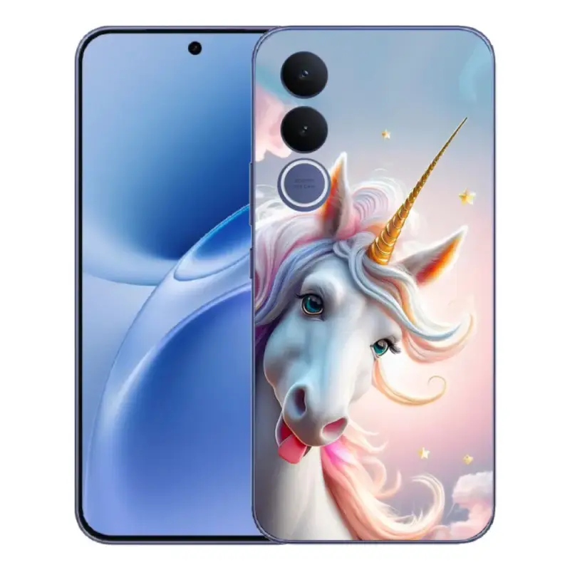 Pouze Dnes Gelový kryt mmCase na Vivo V70 FE - veselý jednorožec