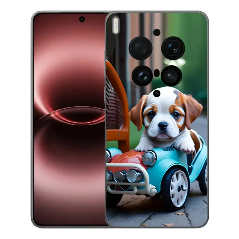Akce Gelový kryt mmCase na Vivo X300 Ultra - štěně v retro autě