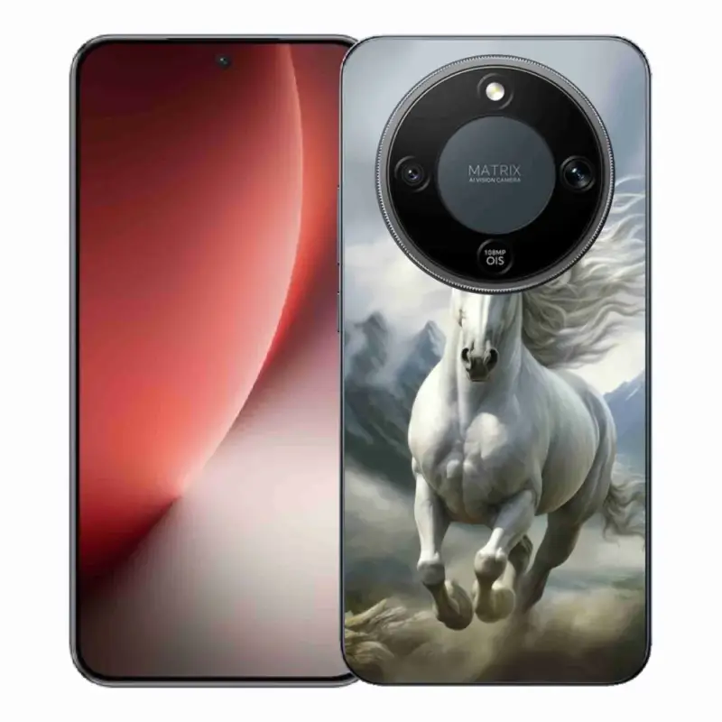 Gelový kryt mmCase na Honor Magic 8 Lite 5G - běžící bílý kůň 3 Ihned K Objednání