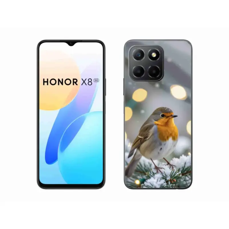 Gelový kryt mmCase na Honor X8 5G/Honor 70 Lite - červenka v zimě Levný