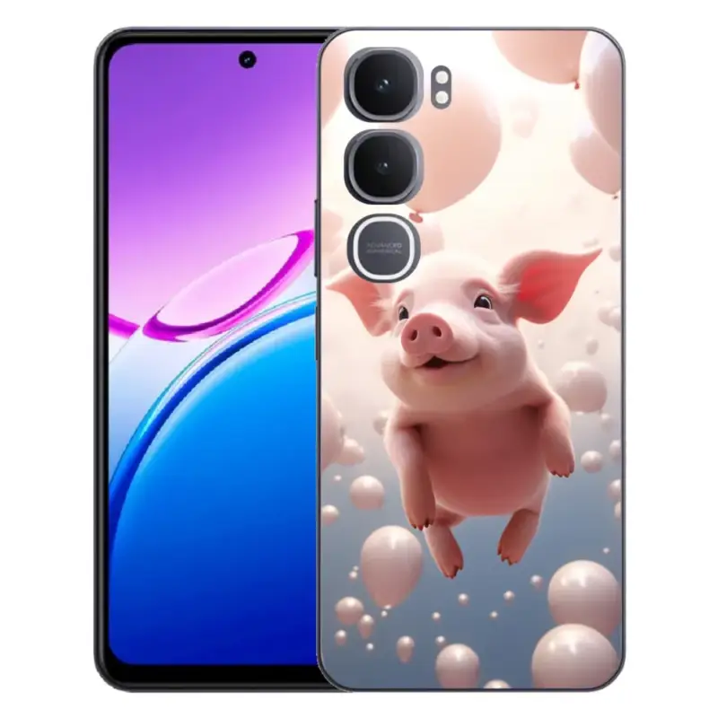 Gelový kryt mmCase na Vivo Y31 5G - prasátko s balónky Pouze Dnes
