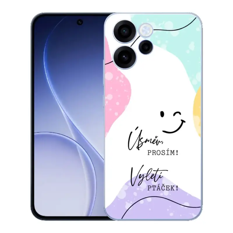 Vysoce Kvalitní Gelový kryt mmCase na Oppo Reno 15 FS 5G - vtipný text 4 bílé pozadí