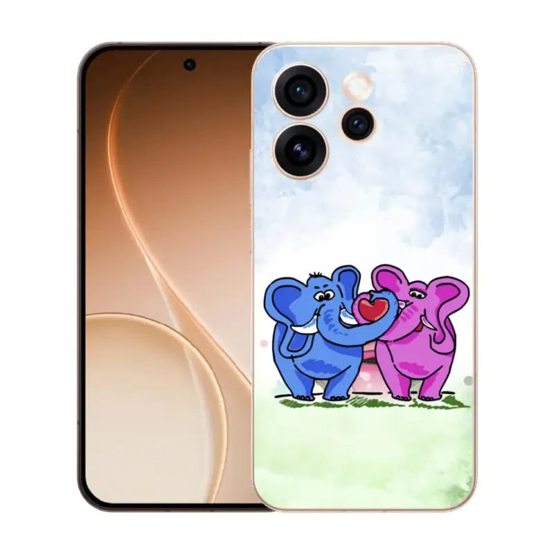 Gelový kryt mmCase na Oppo Reno 15 Pro 5G - zamilovaní sloni Výprodej