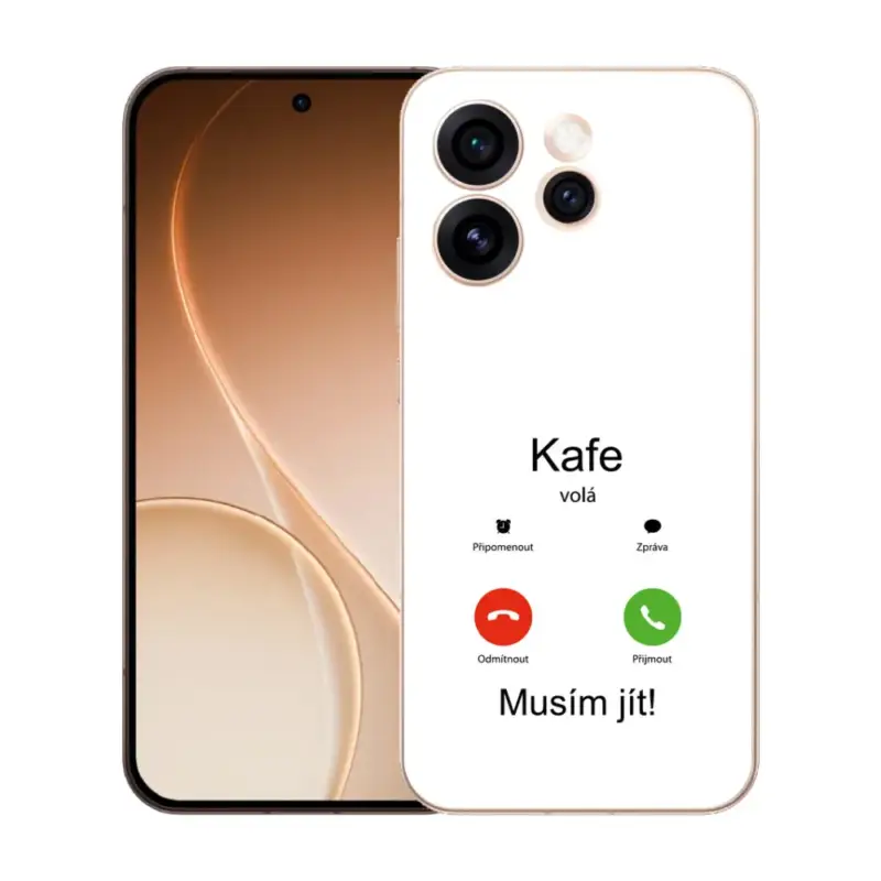 Víkendová Akce Gelový kryt mmCase na Oppo Reno 15 Pro 5G - kafe volá bílé pozadí