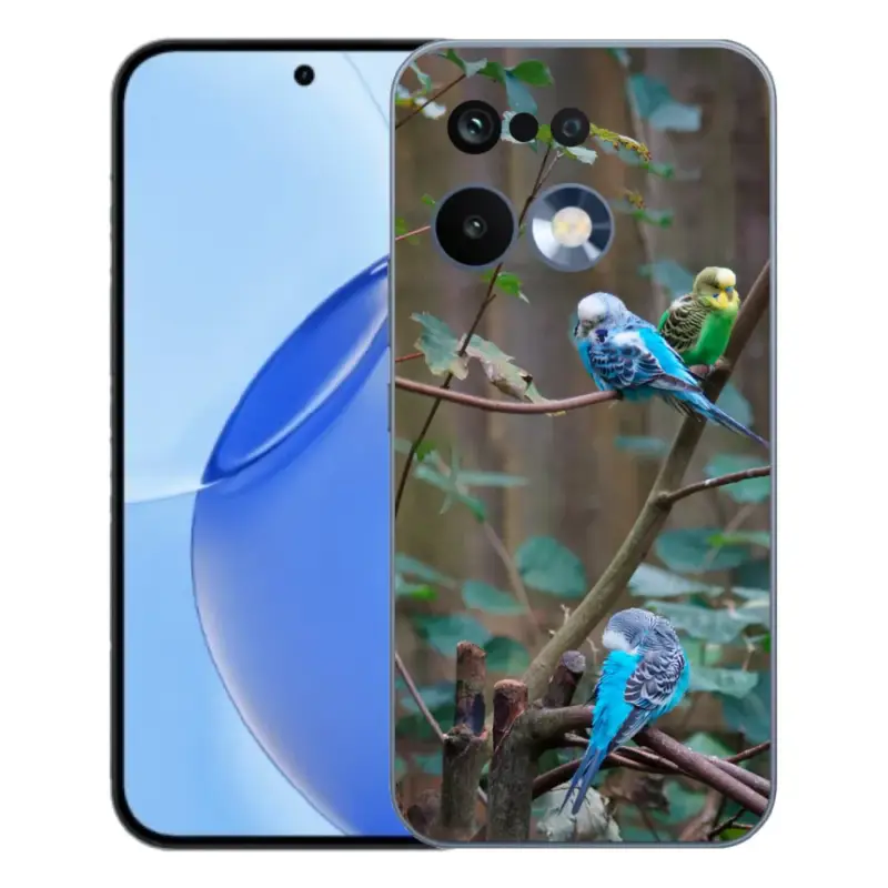 Gelový kryt mmCase na Realme 16 Pro - papoušci na větvi Sezónní Sleva