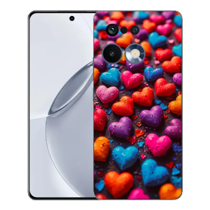 Gelový kryt mmCase na Realme 16 Pro+ - barevná srdce Sleva