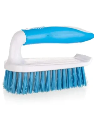 BRILANZ Kartáč na podlahu EXCLUSIVE 14 cm s měkčenou TPR rukojetí, bílo-světlemodrý Zlevněný
