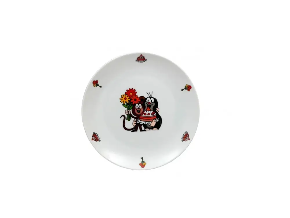 Vysoce Kvalitní Porcelánový talíř Thun Krtek a dort 20cm