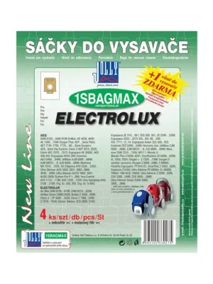 Autentický Papírové sáčky do vysavače Jolly 1SBAGMAX balení 4+1+1ks do vysav. PHILIPS, ELECTROLUX, TORNADO, VOLTA