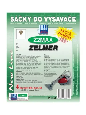 Nová Kolekce Papírové sáčky do vysavače Jolly Z2MAX balení 4+1+1ks do vysav. ZELMER