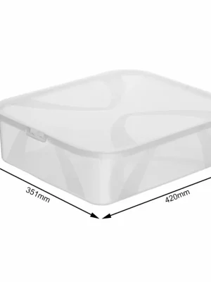 Úložný box, transparentní krabice s víkem, Rotho LONA, 42x35x11 (12l) Časově Omezené