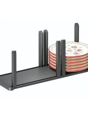 Cenový Hit Držák na talíře do šuplíku STRIPES , 16 x 47 x 18 cm ,DISH, antracit