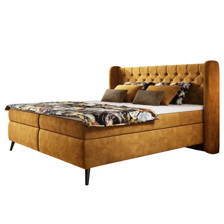 Postel boxspringTESHI - oranžová, 160x200 cm Víkendová Akce