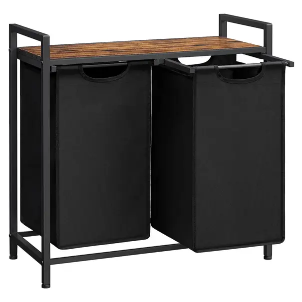Rychlé Dodání Koš na prádloHAMPER - černá/hnědá