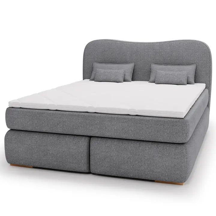 Postel boxspringISLA COMFORT - šedá, 160x200 cm Výprodej