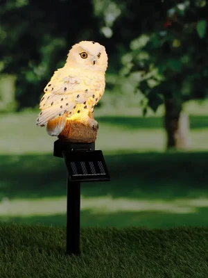 Sleva LED Solární zápich Bílá sova