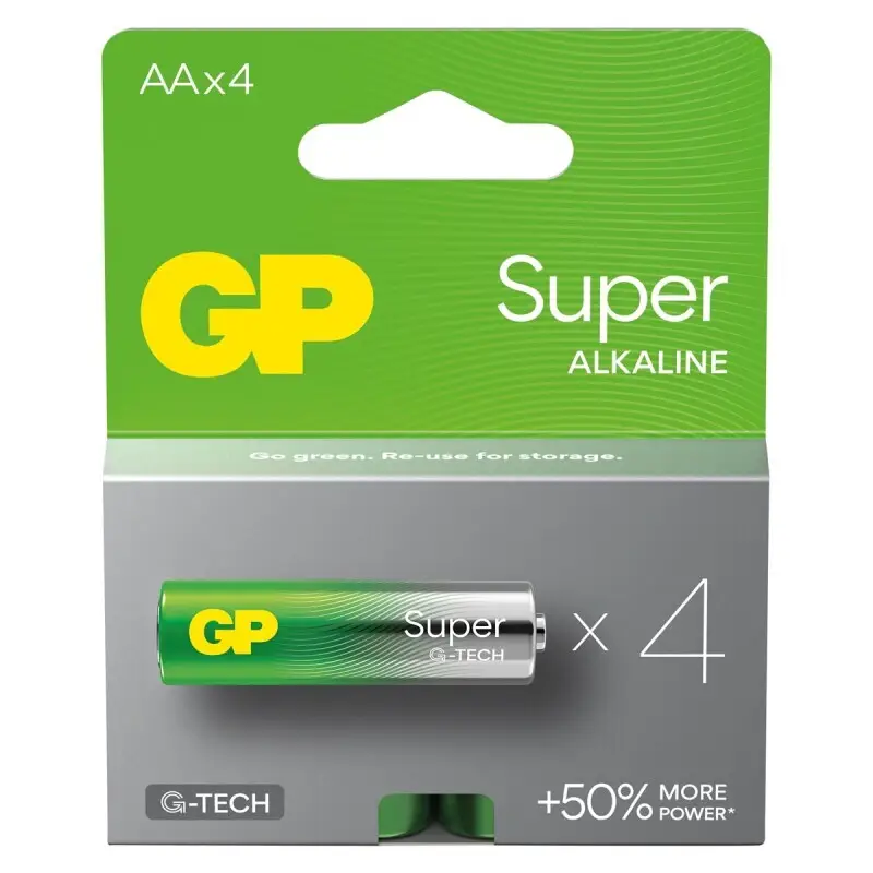 Alkalická baterie GP Super LR6 (AA), 4 ks Autentický