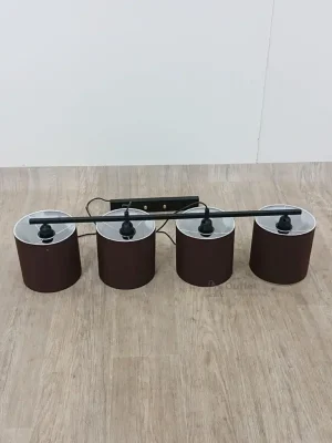 Nová Kolekce Černé kovové závěsné svítidlo s hnědými stínidly Opviq lights Jacob