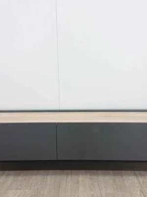 Značkový Tmavě šedý TV stolek Helene 180 x 40 cm Windsor & Co