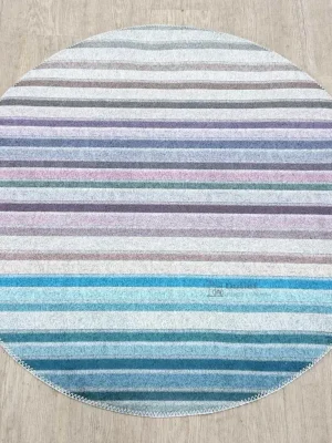 Omezená Nabídka Modro-šedý pratelný koberec Colourful Lines o 120 cm Vitaus