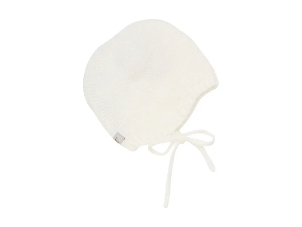 Top Prodej Vlněná čepička s kašmírem Bonnet "Off-white" HUTTEliHUT