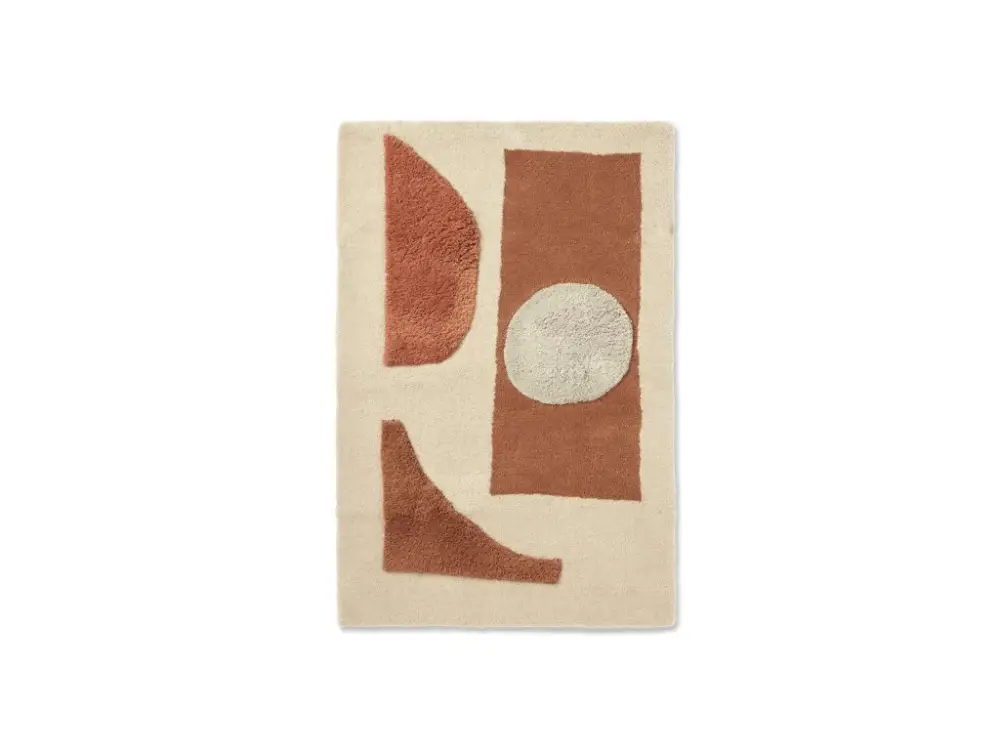 Koberec Bloco Tufted Small "Blush / Off-Wite" ferm LIVING Finální Výprodej