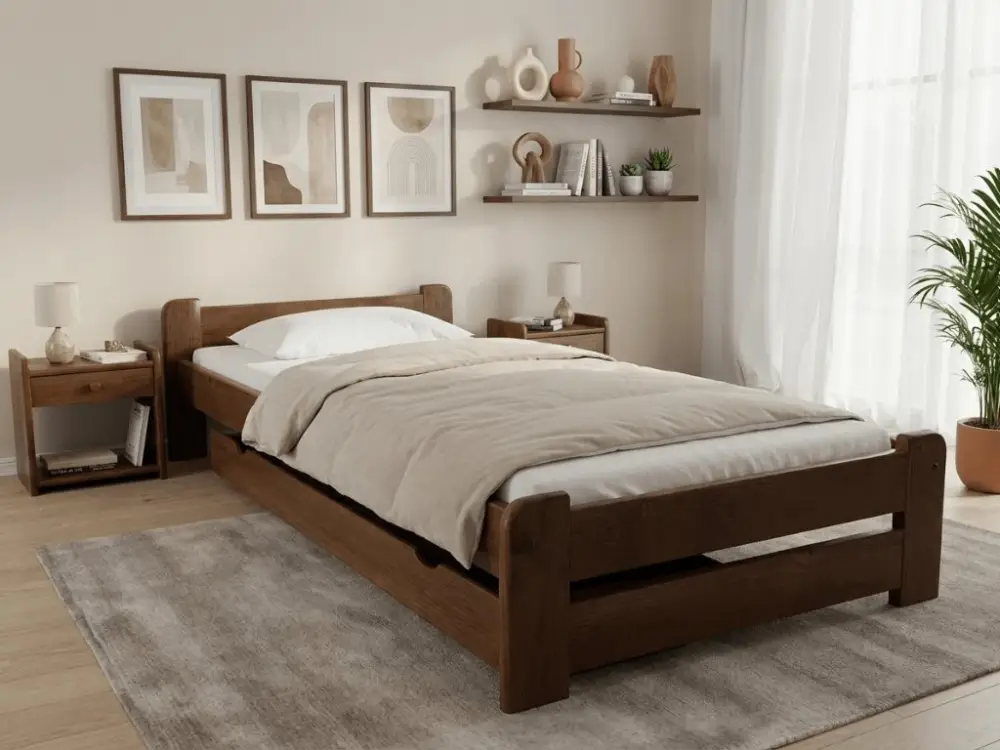 Sleva Postel Emily 90 x 200 cm, dub