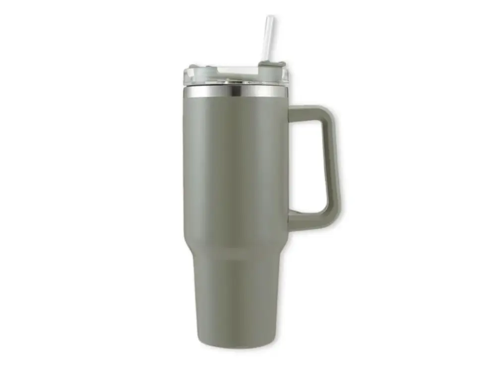 Termohrnek s brčkem TERMOS 1000 ml, šedý Levný