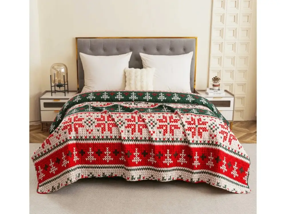 Top Prodej Přehoz na postel FROSTED CHRISTMAS, barevný