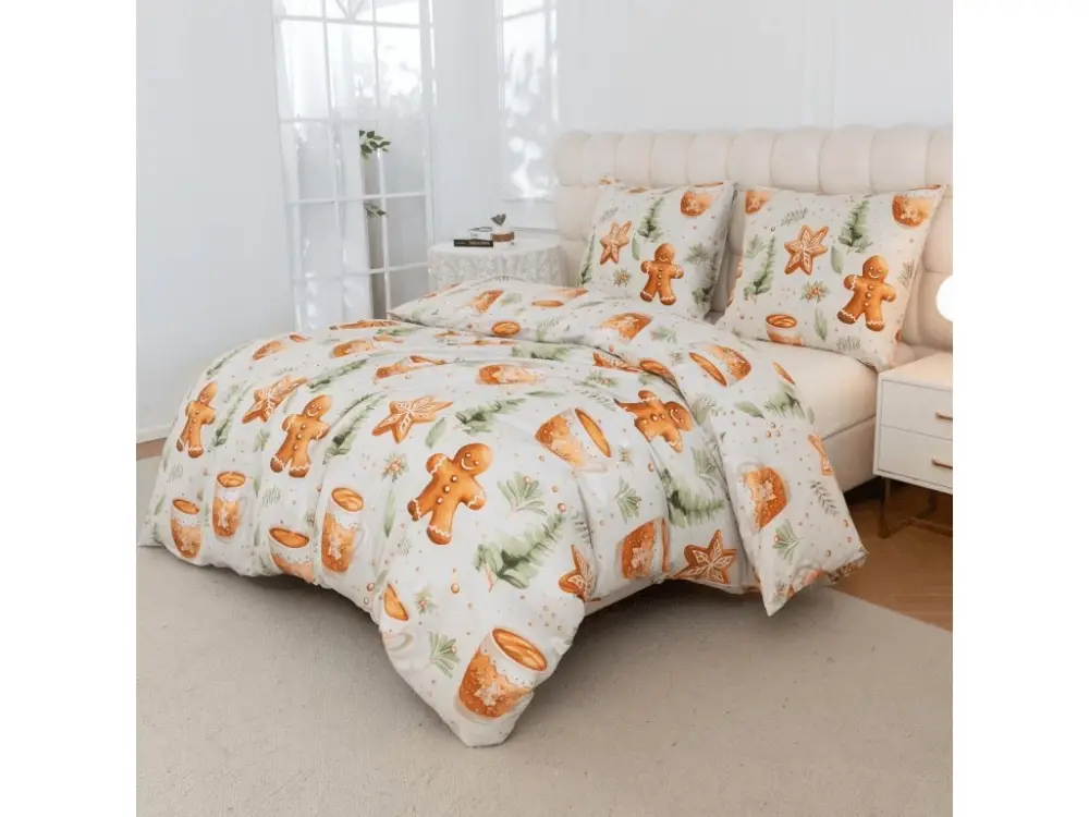 Povlečení z mikrovlákna WINTER GINGERMAN bílé Must-Have